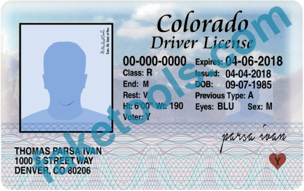 Colorado Drivers License Template Notelasopa